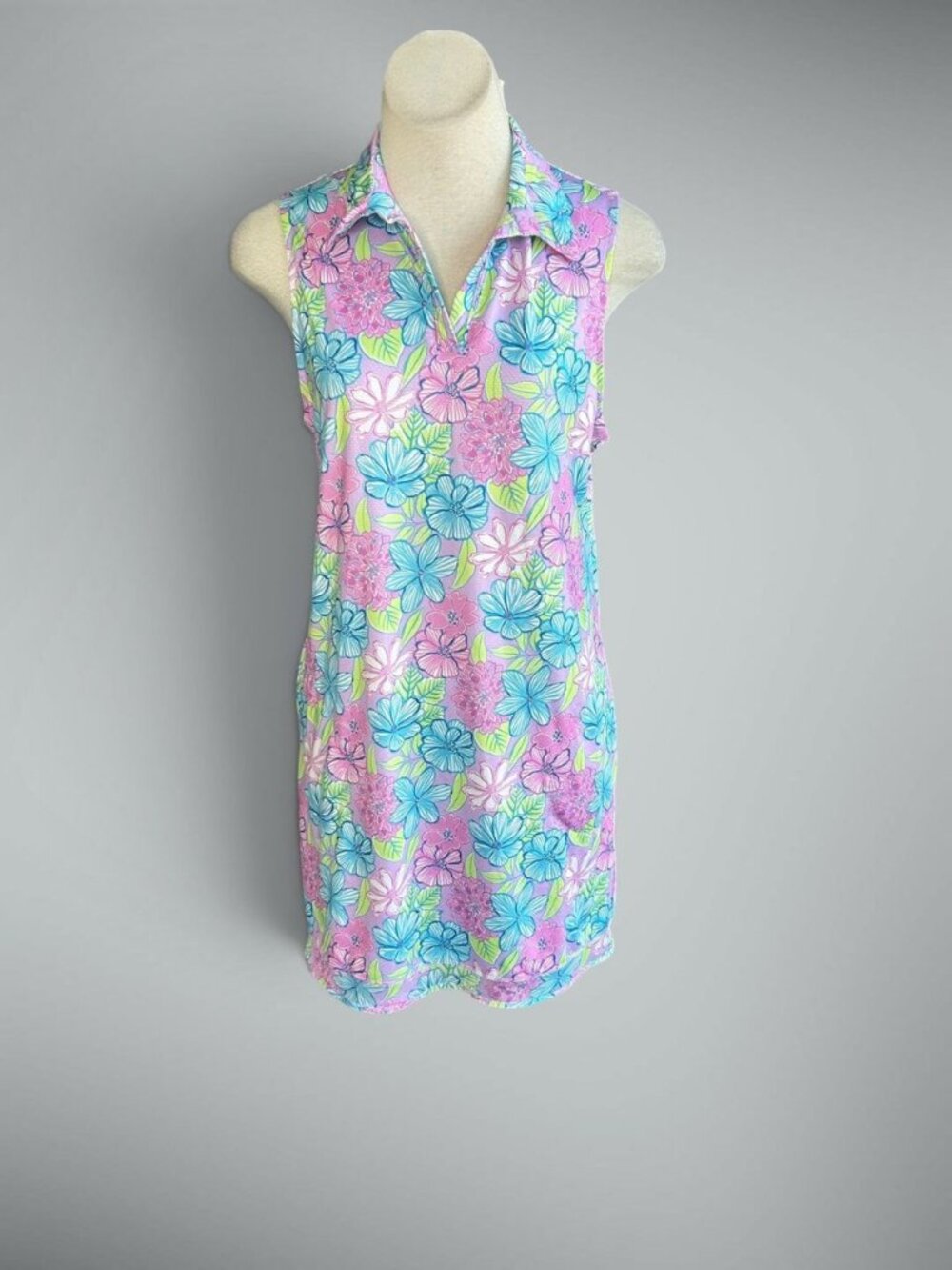 Gottex Tropical Floral Sleeveless Swim Cover Up Dress Beach Size Large